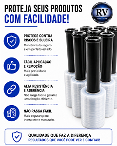Kit 100 Rolos - Filme Stretch C/ Aplicador Giratório Revenda