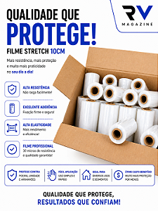 Kit 30 Rolos - Filme Stretch 100mmx0,25mic