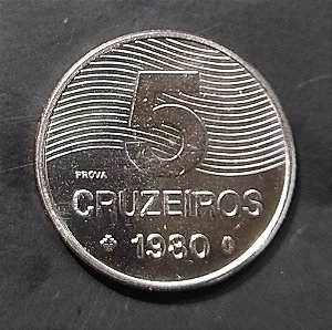 5 cruzeiros 1980 Com Inscrição Prova