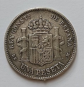 Una Peseta 1876 Prata