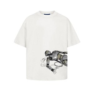 Camiseta Quadro Creations Down Robot Boxy - Off-White