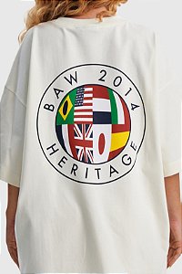 Camiseta Baw Oversized Global Heritage - Off-White