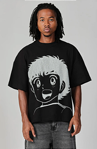 Camiseta The Saint Wide Boxy Tsubasa Kid - Black