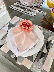 Guardanapo de Mesa - Linho - Cor Rosê - Mimos Têxtil