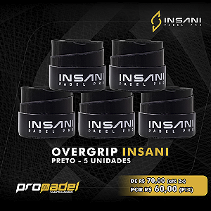 OVERGRIP INSANI PRETO - 5 UNIDADES