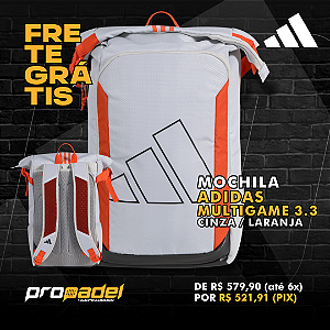 MOCHILA ADIDAS MULTIGAME 3.3 CINZA E LARANJA