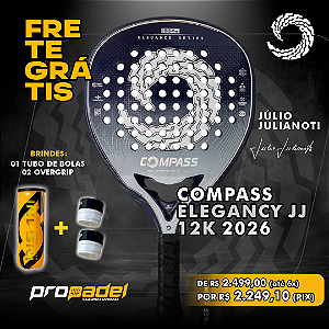 RAQUETE DE PADEL COMPASS ELEGANCY JJ 12K 2026 JÚLIO JULIANOTI