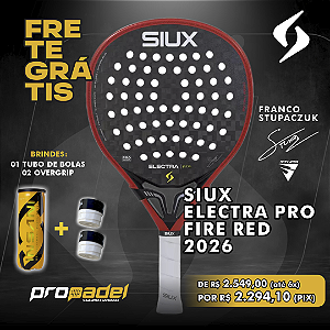 RAQUETE DE PADEL SIUX ELECTRA PRO FIRE RED 2026 FRANCO STUPACZUK