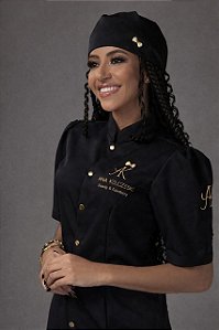 Jaleco Alyne Preto Manga Curta