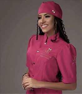 Jaleco Alyne Pink Manga Curta