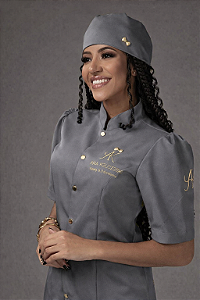 Jaleco Alyne Cinza Manga curta