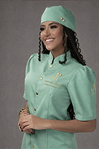 Jaleco Alyne Hortelã Manga curta