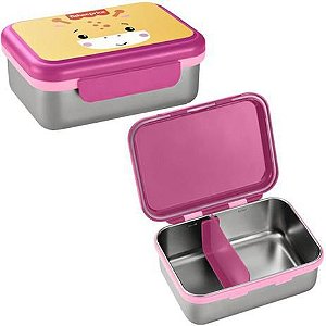 BENTO BOX AÇO INOX HOT E COLD ROSA SHOCK - FISHER PRICE