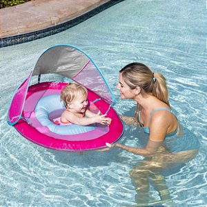 Bóia SwimWays com Cobertura e Proteção UV 50 Rosa Unicórnio