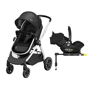Trio Anna2 com Bebê conforto Marble Isofix Essential Black - Maxi Cosi