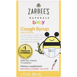Xarope Natural Baby Zarbee's Cough Syrup - Sabor Cereja 59ml