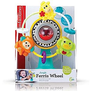 Brinquedo Interativo Roda Giratória com Chocalho e Base de Sucção Fazendinha - Infantino