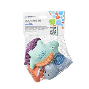 Kit Bubbles Dinos Coloridos Brinquedos que Esguicham Água - Multikids Baby