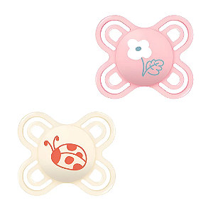 Chupeta MAM Perfect Start Dupla 0 a 2 meses Rosa - MAM