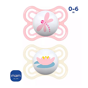 Chupeta Mam Perfect Embalagem Dupla Rosa - 0 a 6 meses