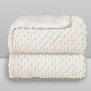 Cobertor infantil sherpa branco Dots - Laço Bebê