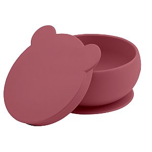 Bowl em Silicone e Sucção com Tampa Velvet Rose -Minikoioi