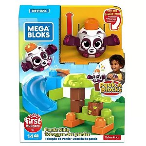 Blocos Mega Bloks Peek-a-Boo Escorregador Panda 14 peças