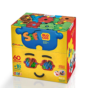 Brinquedo Educativo Blocos De Montar Soft Blocos 40 Peças