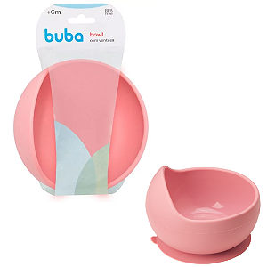 Bowl em Silicone com Ventosa Rosa - Buba