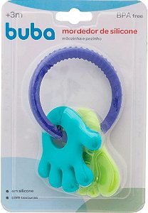 Mordedor Infantil Mãozinha e Pezinho Azul e Verde - Buba