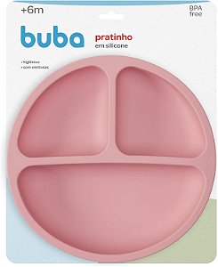 Pratinho de Silicone com Ventosa Rosa - Buba