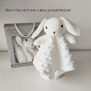 Naninha Minha Primeira Naninha Cachorro Bege - Laço Bebê