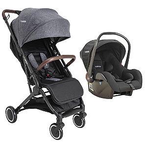 Carrinho Travel System Sprint II Melange Grafite + Bebê conforto - Kiddo