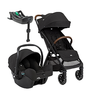 Trio Carrinho Pact Pro Chumbo Shale, Bebê Conforto i-Snug e Base Isofix - Joie