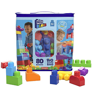 Mega Bloks Jogo de Construção com Bolsa 80 peças - Mattel