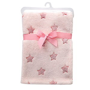 Manta para bebê em Soft Estrelinhas Rosa - Buba