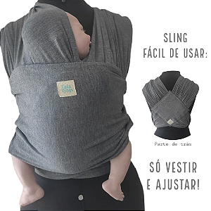 Sling Malha Tatá Fácil Cinza QUERIDINHO- Tatá Slings
