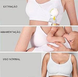 Sutiã de Amamentação e Extração 3 em 1 Tam G - Branco Medela