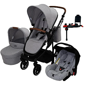 Kit Carrinho Como 4 Woven Grey com Base Isofix - ABC Design