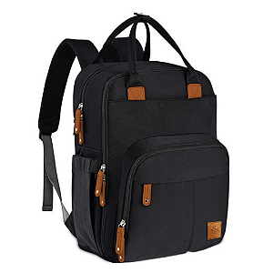 Mochila de Maternidade Alice Preta - Laço Bebê