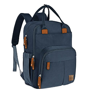 Mochila de Maternidade Alice Azul Marinho - Laço Bebê