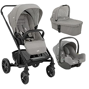 Trio Carrinho Chrome Pebble com moisés e bebê conforto - Joie