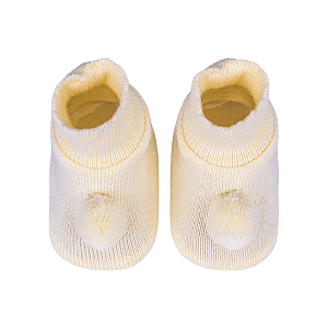Sapatinho Pompom Amarelo Liso - Sanches Baby