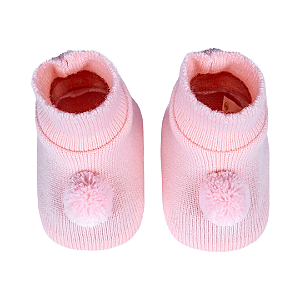 Sapatinho Pompom Rosa Liso - Sanches Baby