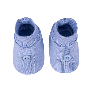 Sapato de Tricot Azul Celeste Liso - Sanches Baby