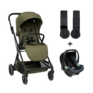 LANÇAMENTO Kit Carrinho de bebê Sienna Olive + Bebê Conforto Tulip Storm - ABC Design