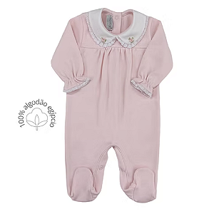 Macacão Isa Rosa Algodão Egípcio - Verive