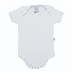 Body Manga Curta Suedine Prime Cotton Branco - Piu Piu