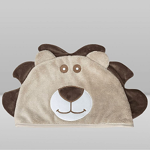 Toalha de Banho com Capuz Leão Bege - Laço Bebê