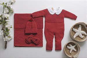 Kit Saída Maternidade Vintage Cereja 5 Peças - Arcobaleno